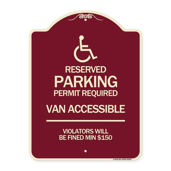 Connecticut Reserved Parking Permit Required Van Accessible Violators Will Be Fined M, BU-1824-24657